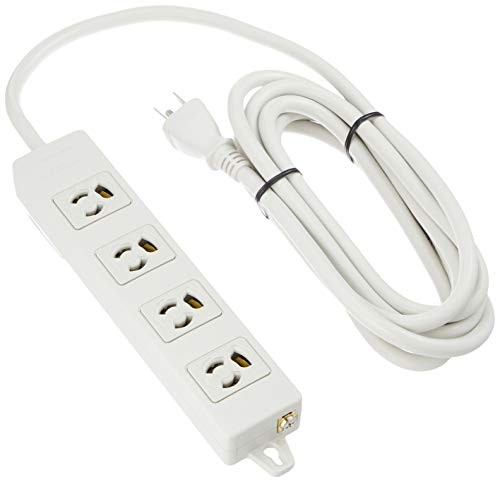 Panasonic OA Power Strip Grounded 15A Lockable 4 Outlets Gray 3m Cord Magnet