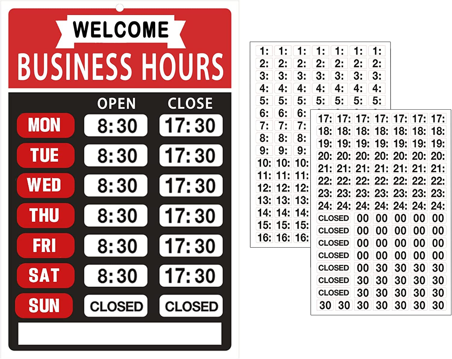 Business Hours SignOpening Hour Sign KitChangeable Store Hours SignHours of O