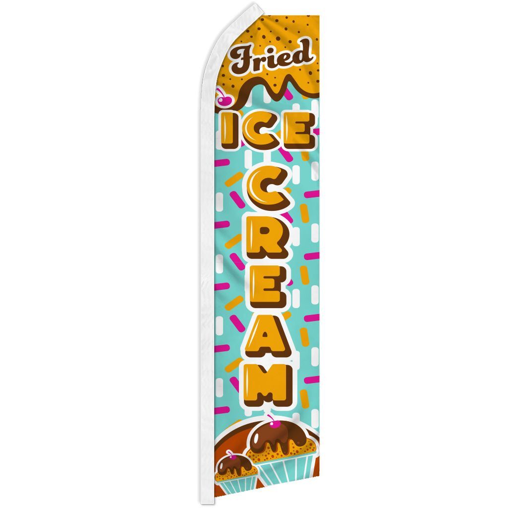 « FRIED ICE CREAM » advertising super flag swooper banner business food dessert