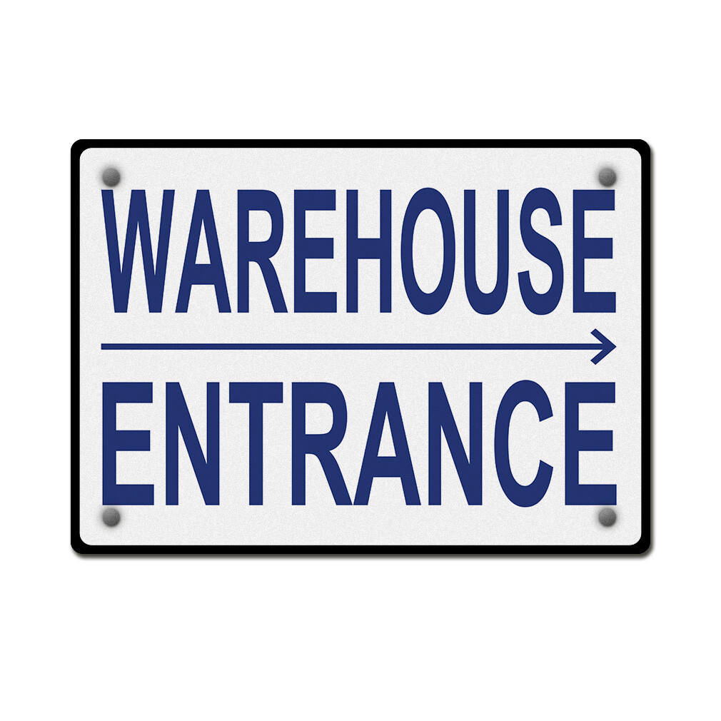 Horizontal Metal Sign Right Directional Brushed Aluminum A Warehouse