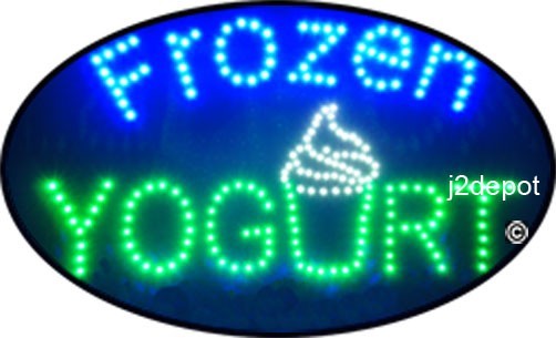 US Seller Animated Frozen Yogurt Led Sign neon light. Video inside. 21&Prime;x13-1/2&Prime;