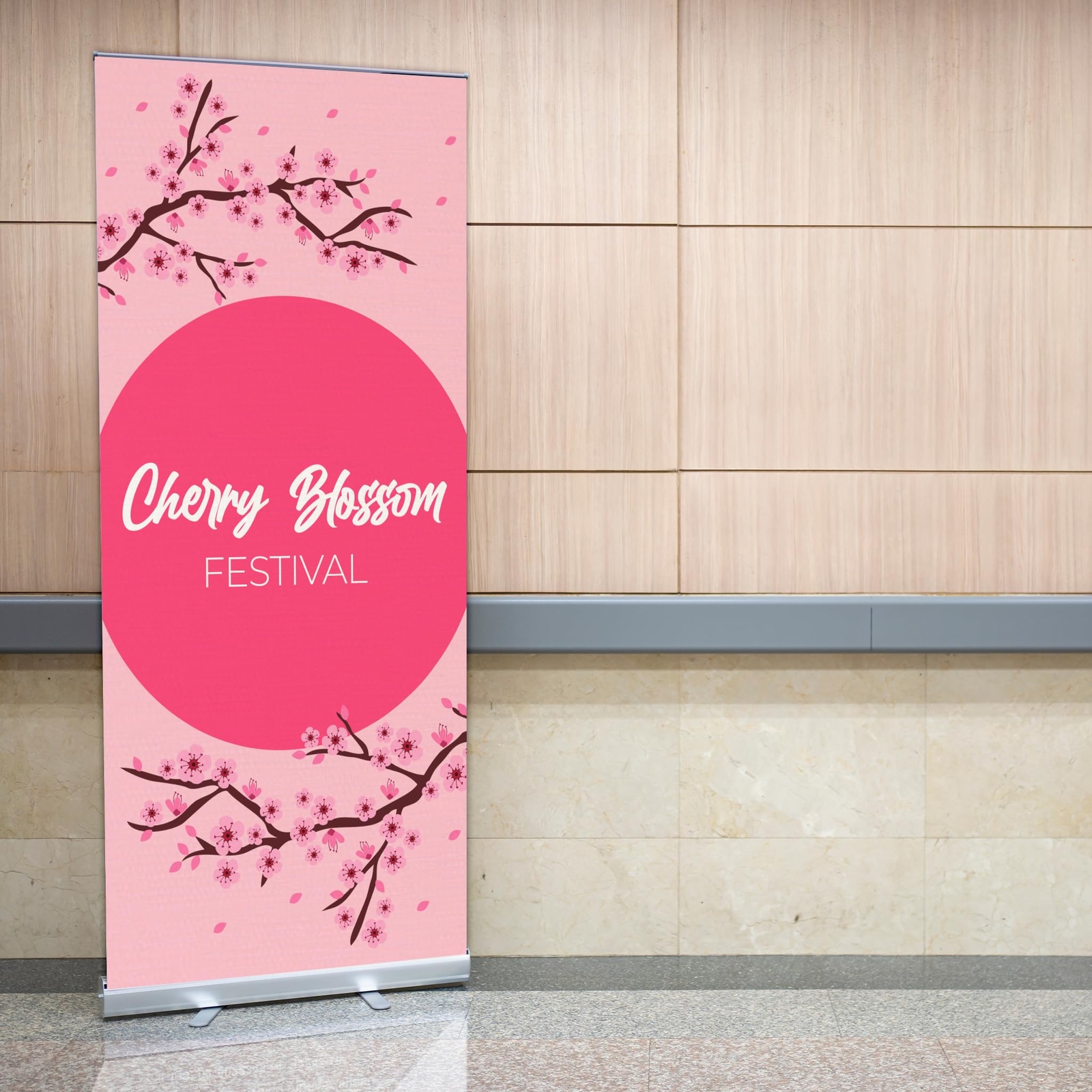 Festivals Sign Retractable Banner Stand | Backdrop Roll-up Banner Stand w/ Cover