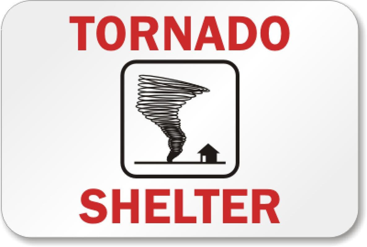 Aluminum Weatherproof Sign Tornado Design 8×12 Pre Drilled Holes Outdoor