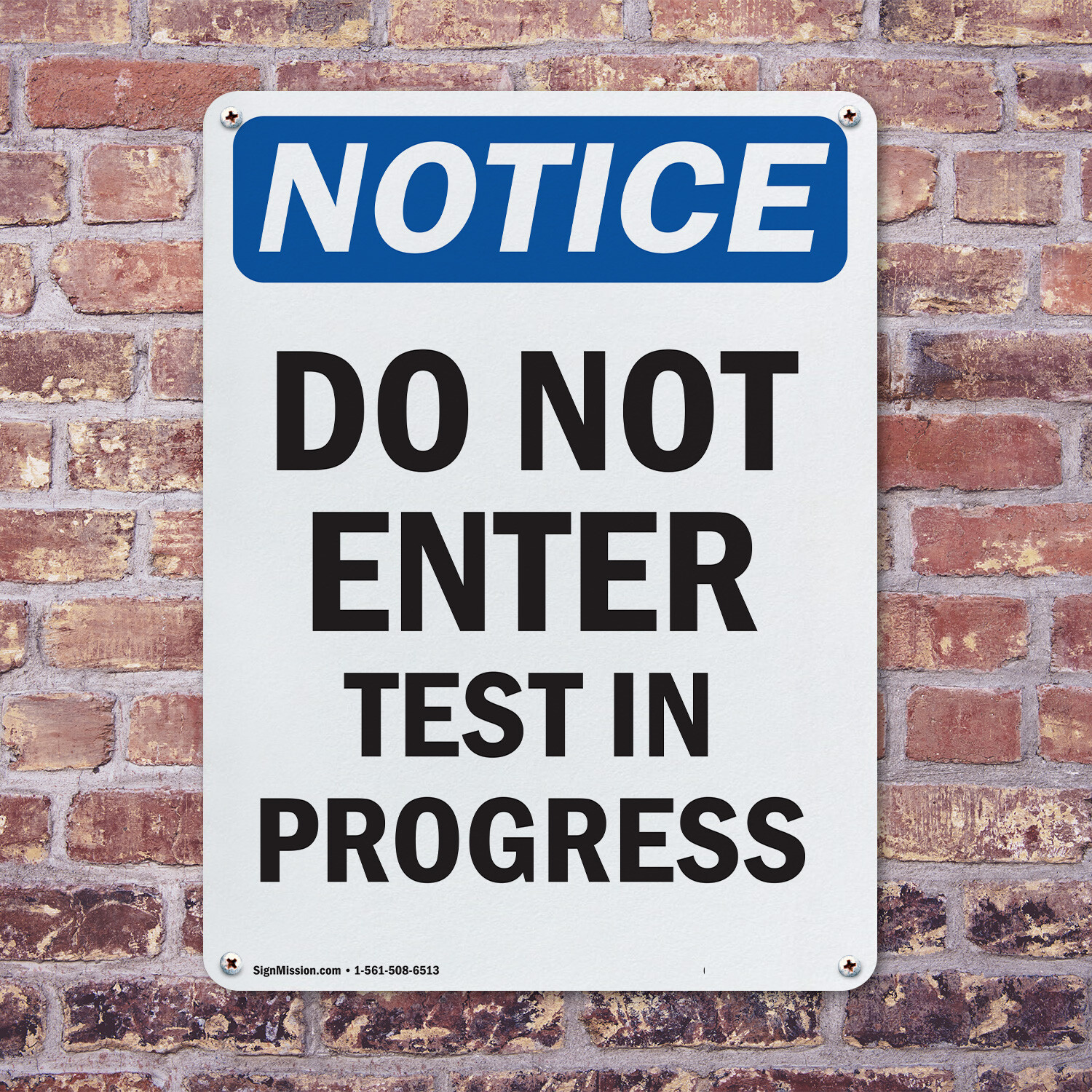 (2 Pack) Do Not Enter Test In Progress OSHA Notice Sign Decal Metal Plastic