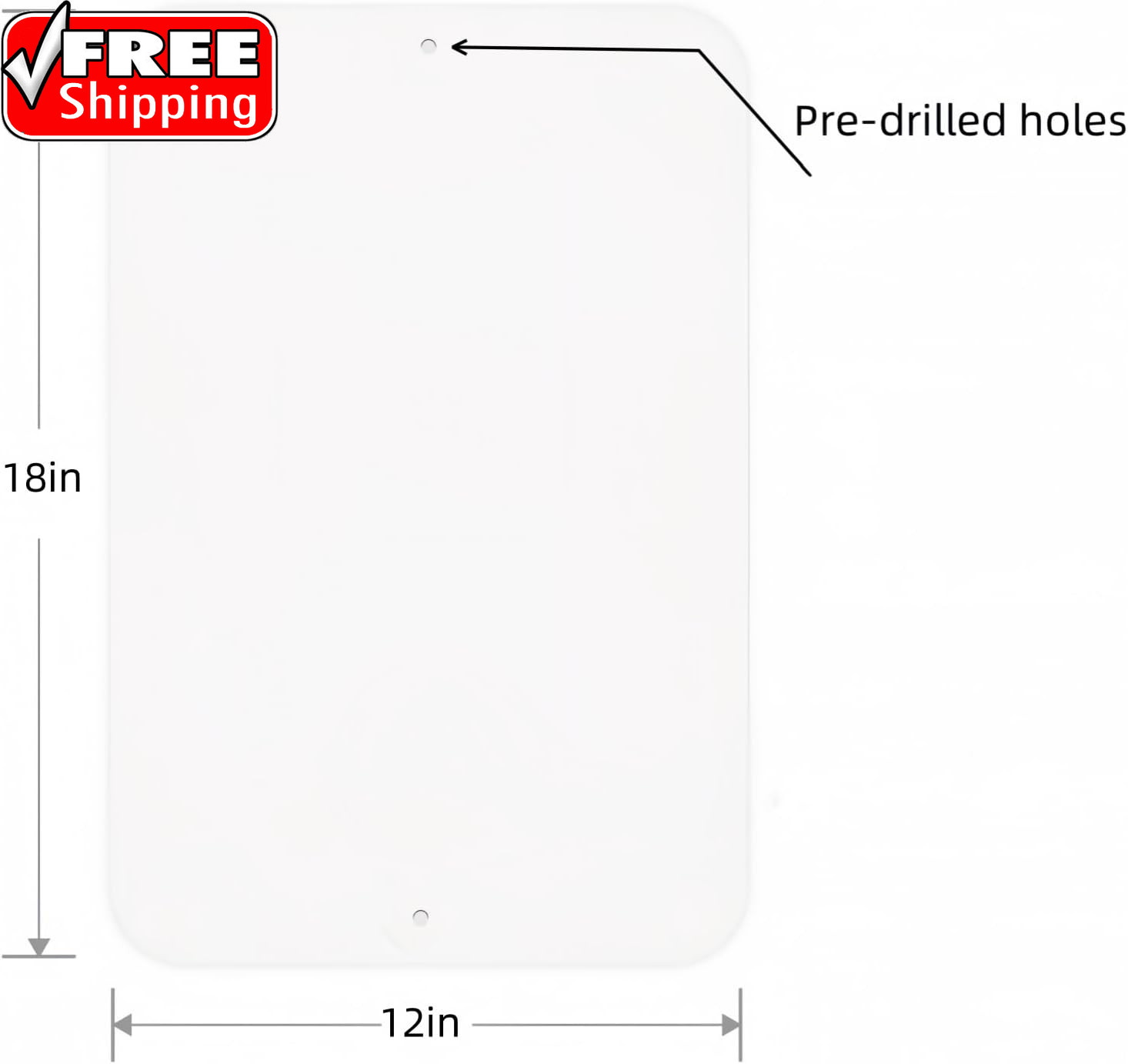 2-Pack White Metal Sign Blanks, 18&Prime;X 12&Prime; .04&Prime; Rust Free Aluminum, Reflective, UV