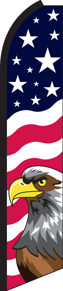 SWOOPER FEATHER FLUTTER FLAG AMERICAN EAGLE STARS SIGN ADVERTISING HALF SLEEVE