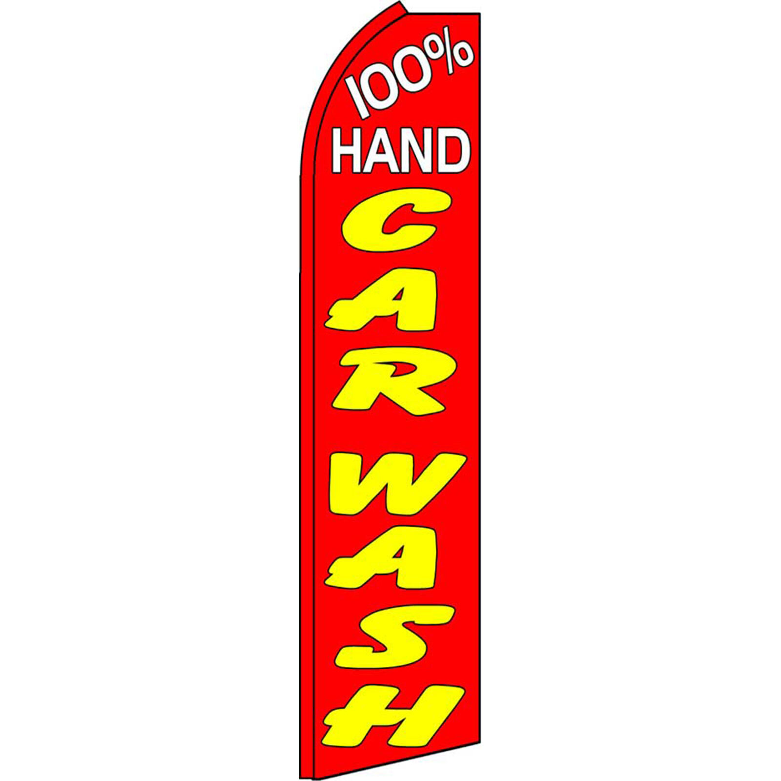 Hand Carwash 100% 3 ft X 11 1/2 ft Polyester Swooper Flag
