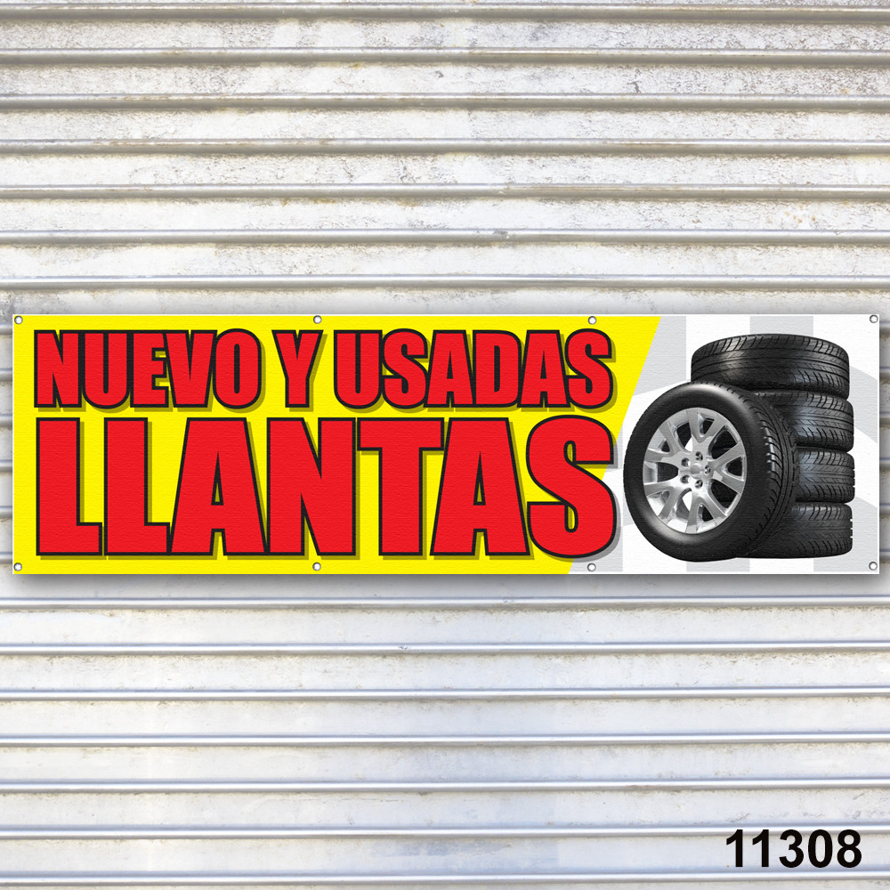 Llantas Nuevas y Usadas Banner Signo