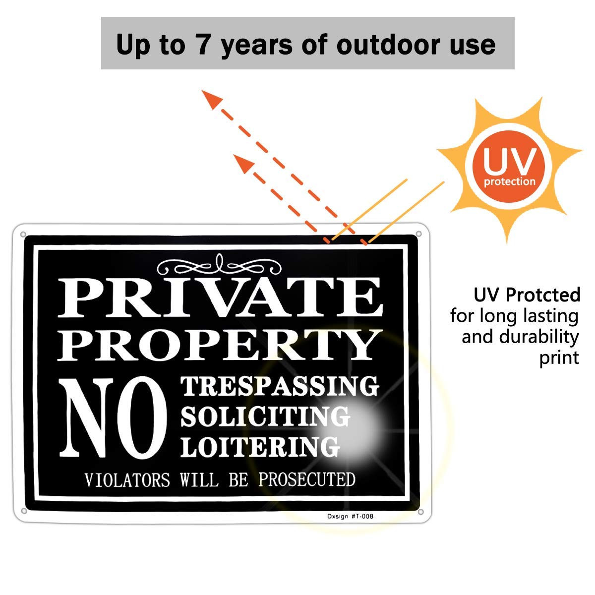 Private Property No Trespassing Aluminum Sign – UV Printed, Durable 14×10 inc…