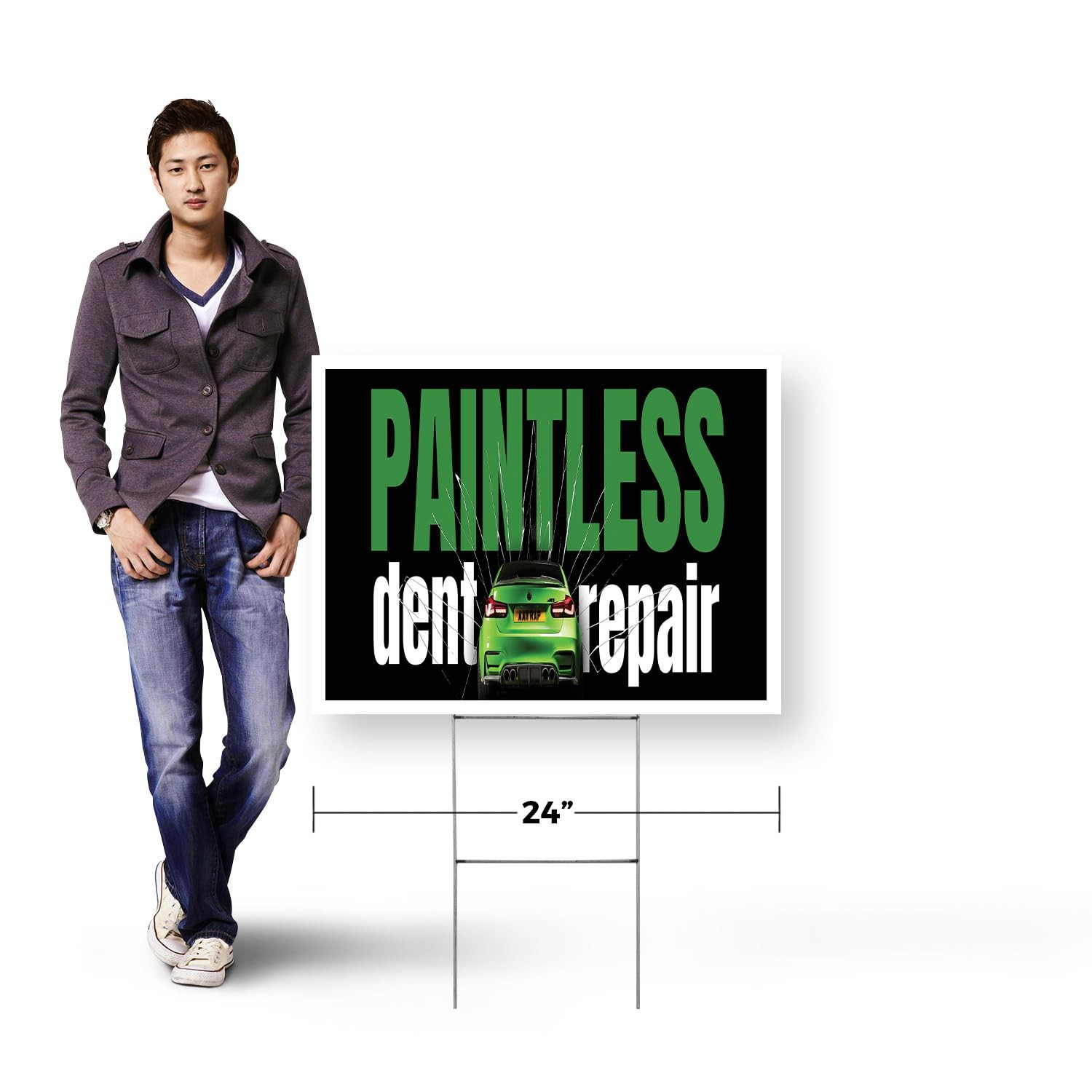 Paintless Dent Repair Yard Sign 10 Pack of 18 Inch x 24 Inch Single Sided Wea…