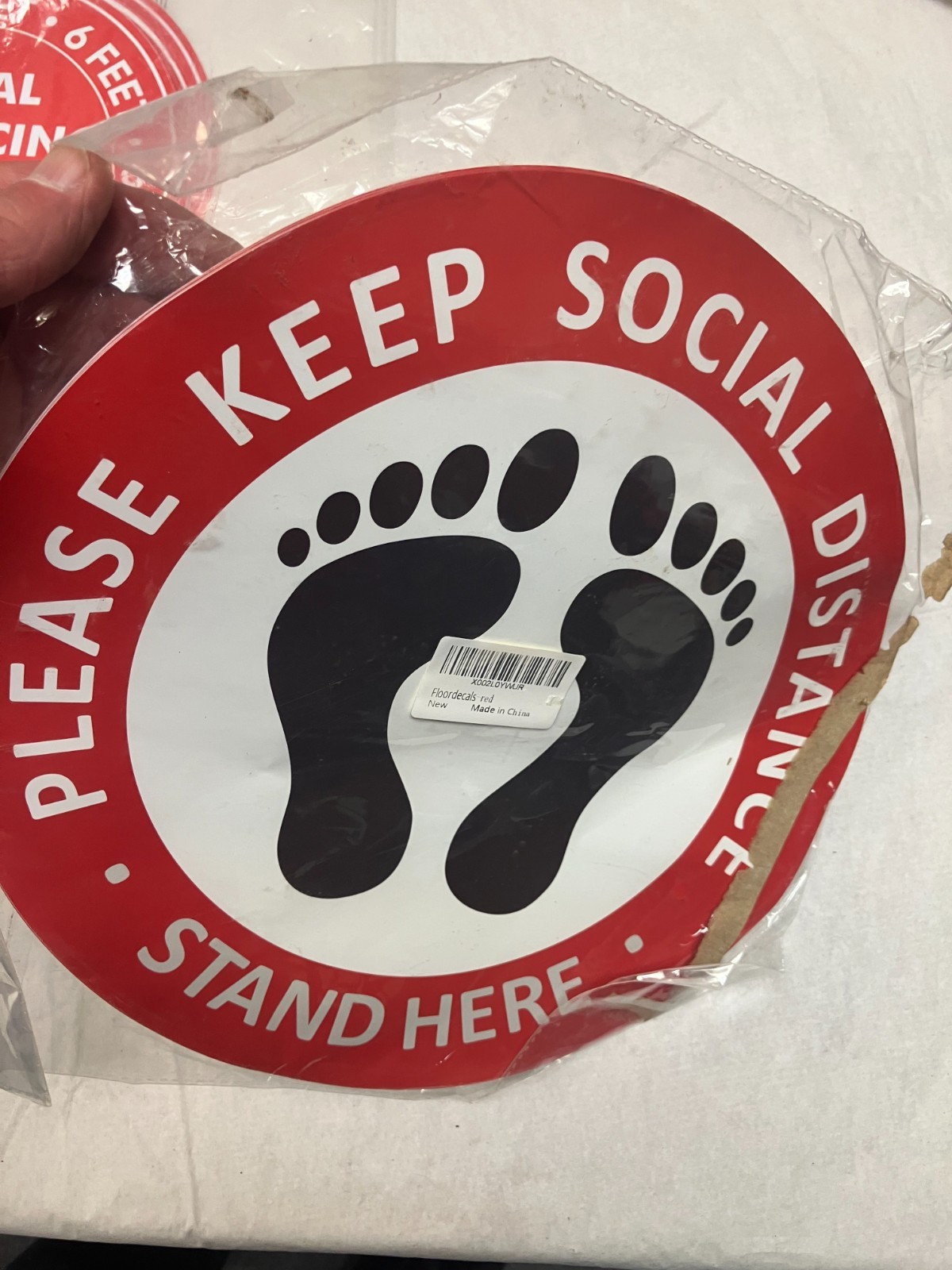 Social Distancing Floor Decals Stickers PLEASE KEEP SOCIAL DISTANCE 12&Prime; 8&Prime; Sign