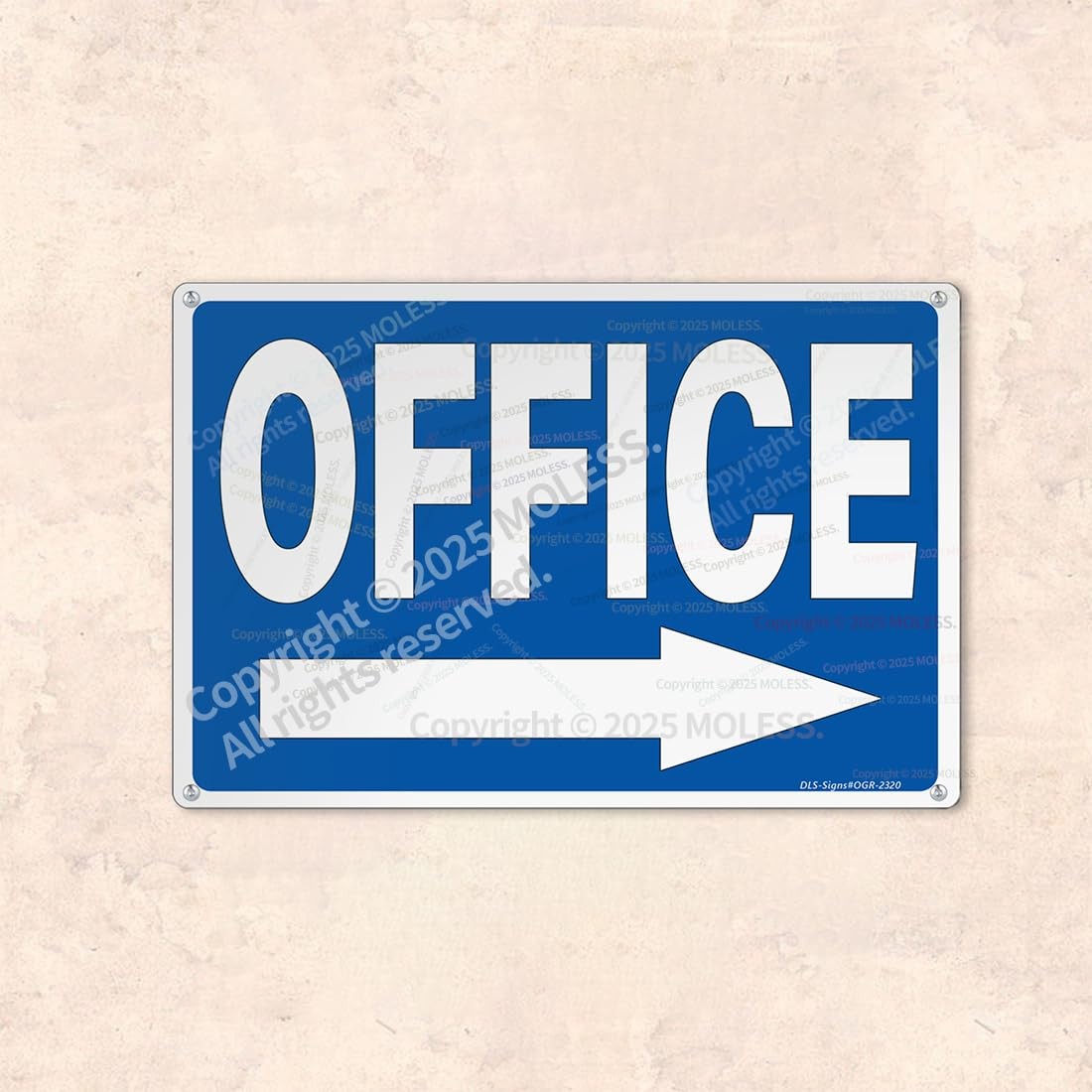 Office Sign – 12 × 8″ Rust-Free Aluminum Signs for Business with Right Arrow …
