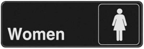 WOMEN SIGN Acrylic 3&Prime; x 9&Prime; Self Adhesive Door Wall rest bath room WINCO SGN-312