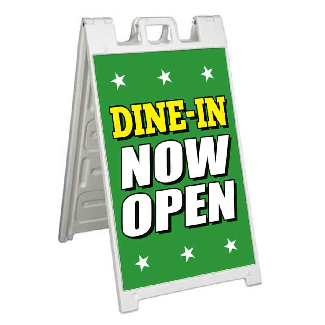 DINE-IN NOW OPEN Signicade 24×36 Aframe Sidewalk Sign Banner Decal