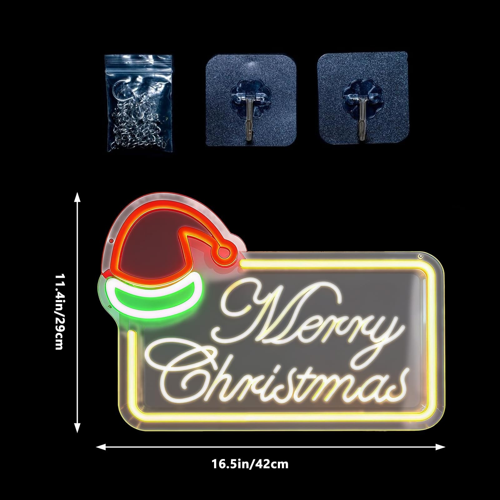 Neon Sign Merry Christmas, White LED Sign for Home Holiday Decor, Dimmable Ne…