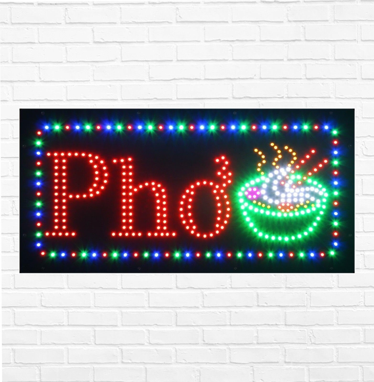LED Pho Sign for Retail Business Displays | Light Up Sign | 12&Prime;H x 24&Prime;W x 2&Prime;D
