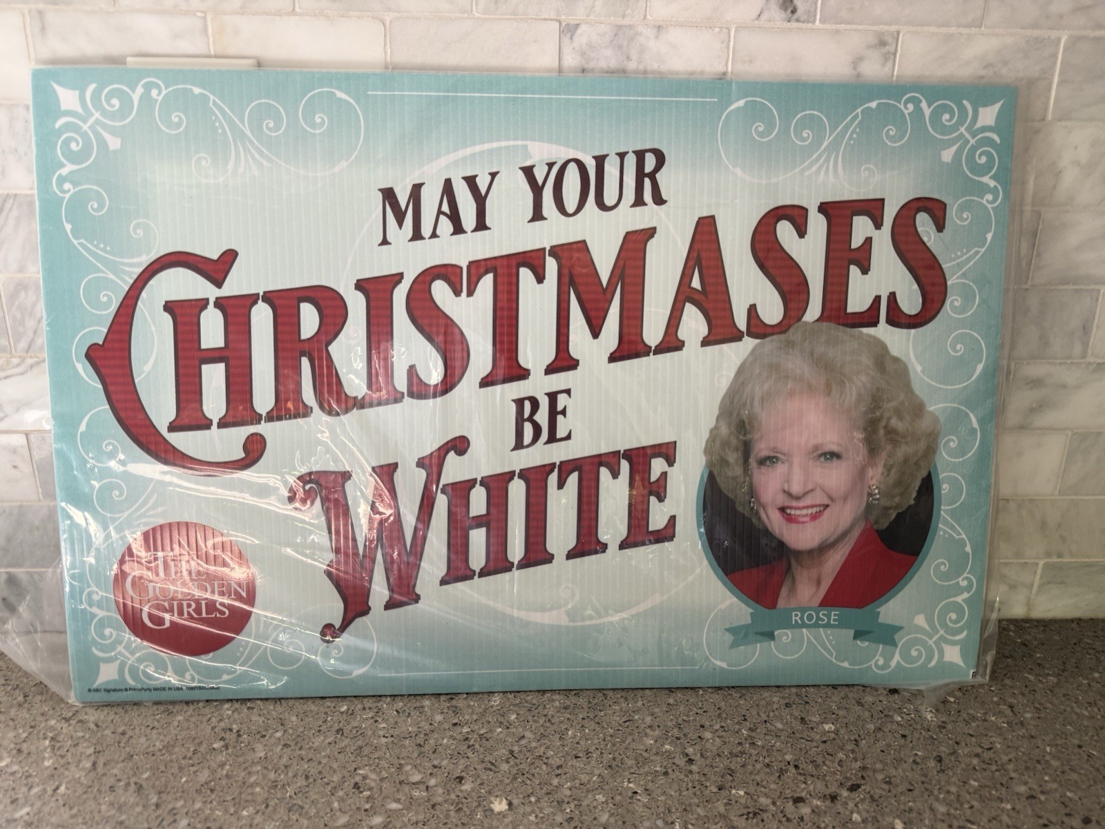Prime Party The Golden Girls « May Your Christmases Be White » Multicolor Sign