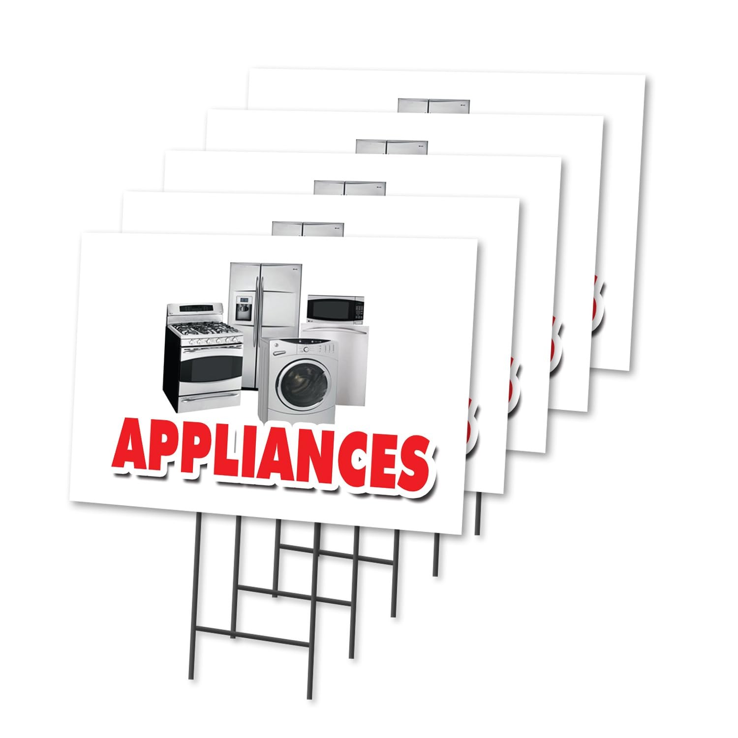 APPLIANCES 5 Pack Of 12&Prime; x 16&Prime; Yard Sign & Stake | Advertise Your Business | …