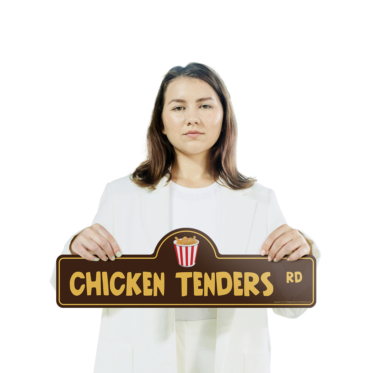 Chicken Tenders Plastic Street Sign Crossing Xing Gift Novelty Funny