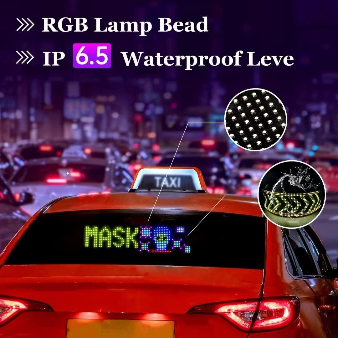 Portable LED Sign for Car, Flexible Design, Bluetooth App