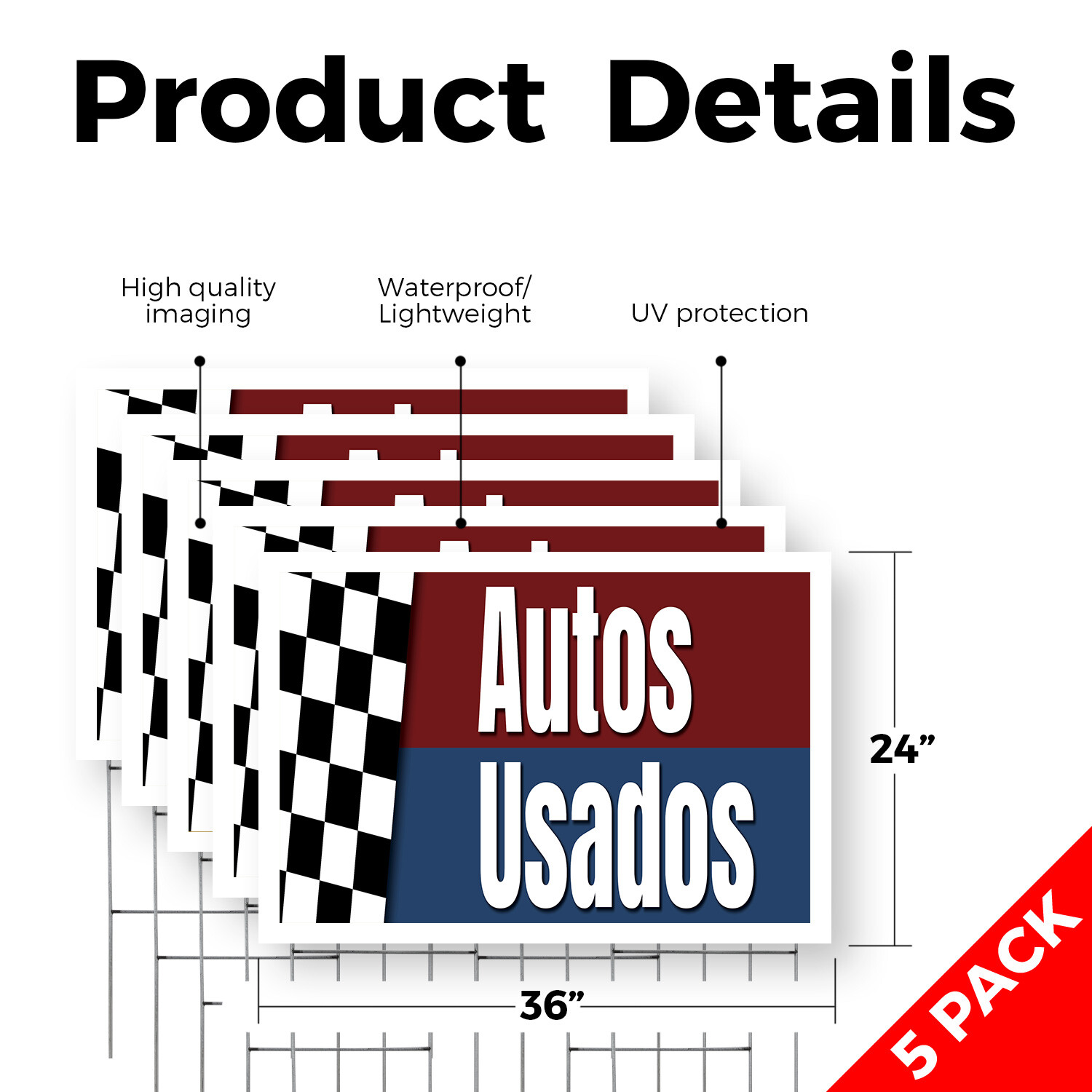 Autos Usados Yard Sign Spanish Used Car Sales, Reliable Vehicles, Financing