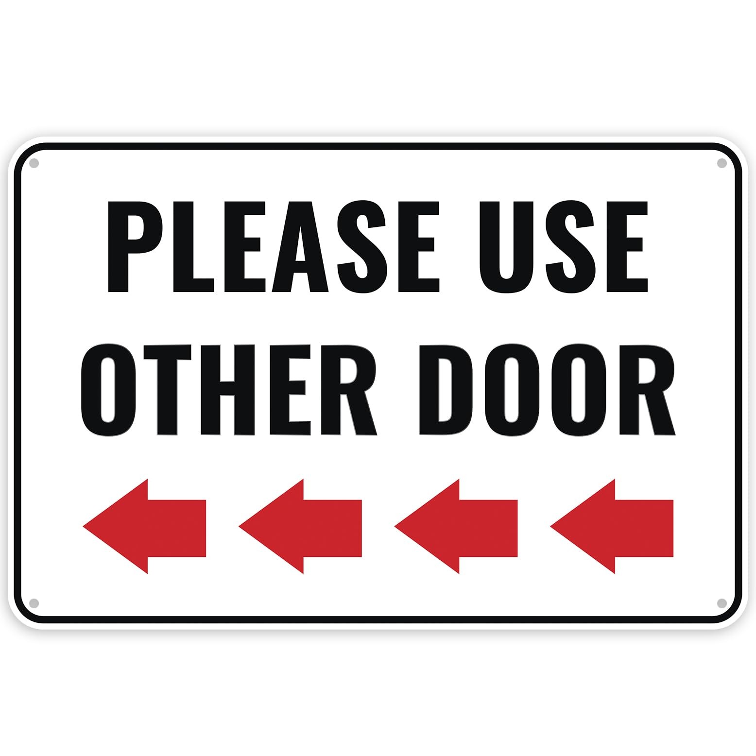 1 PCS Please Use Other Door Sign Left Arrow Aluminum Decor Fits 12×8 Inches