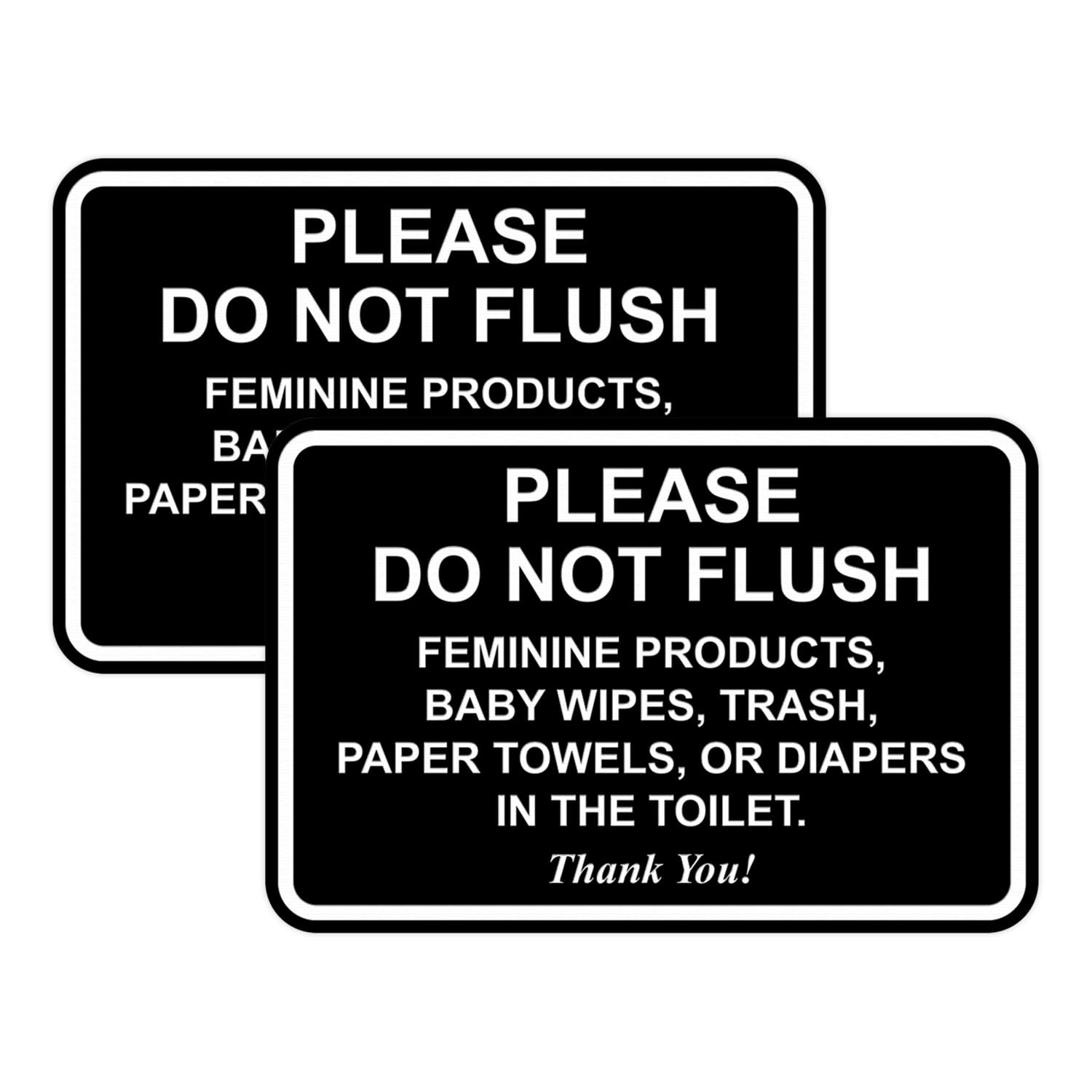 2 PCS 6×8 Inch Classic Framed Please Do Not Flush Bathroom Etiquette Sign