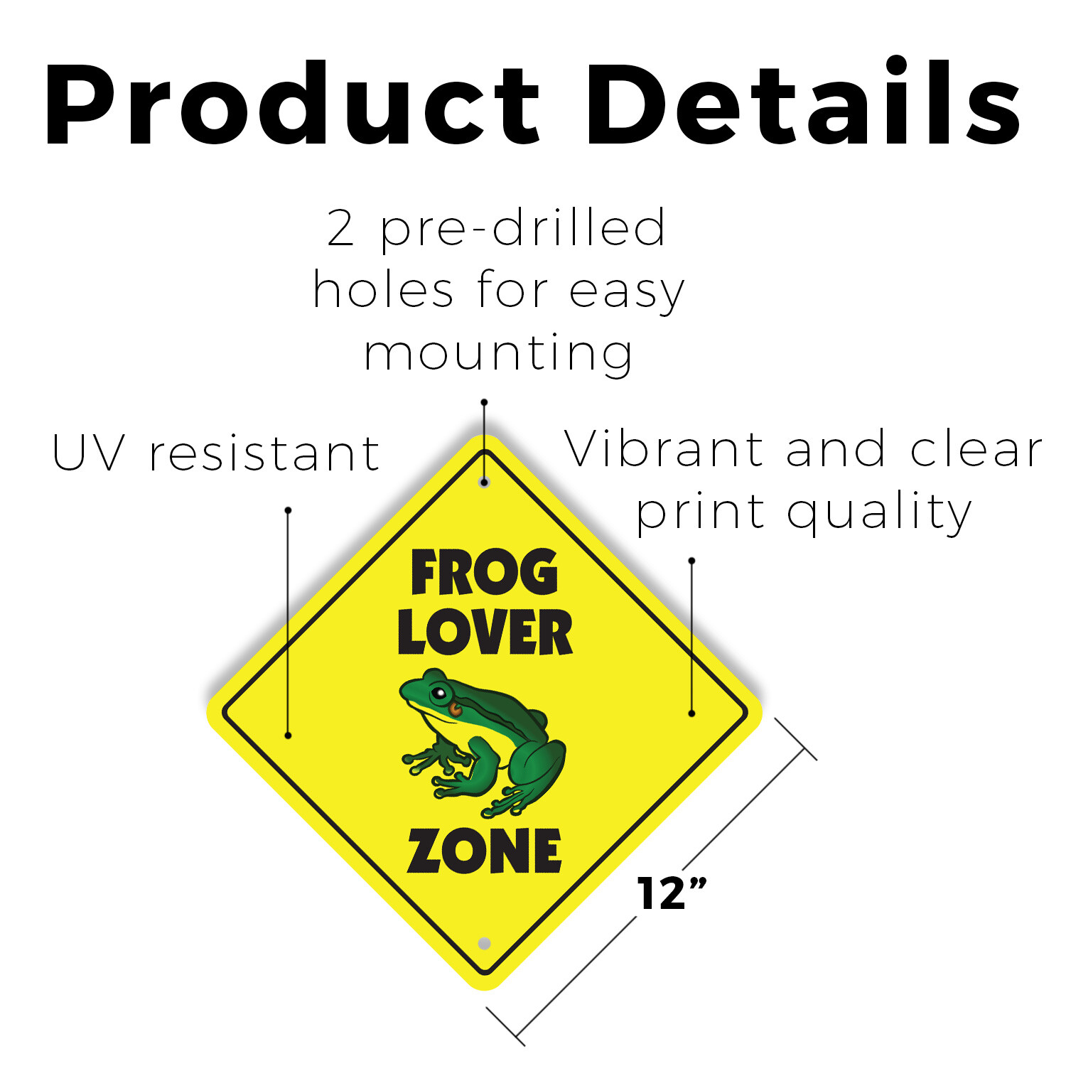 Frog Lover Plastic Street Sign Crossing Xing Gift Novelty Funny