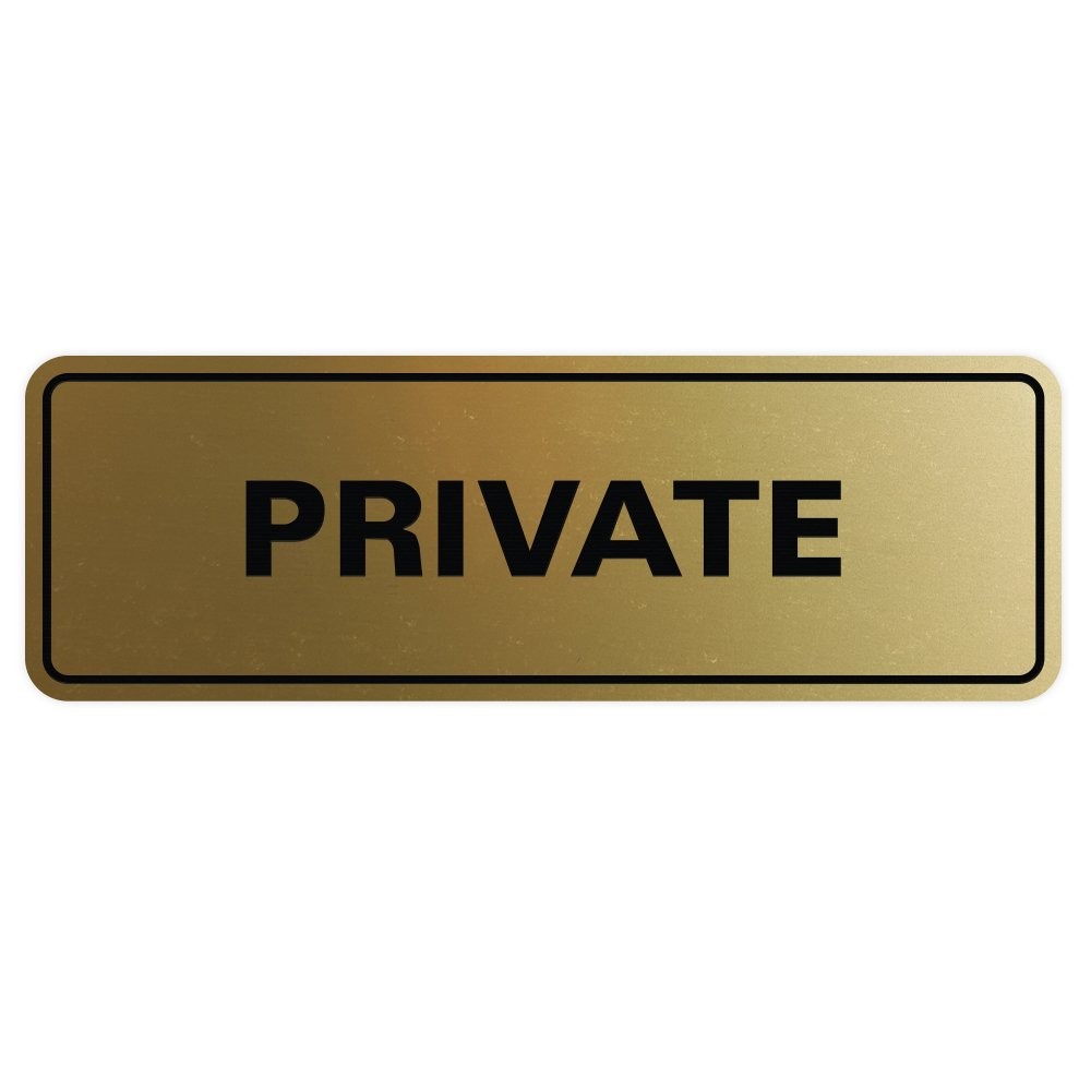 Standard Private Door Wall Sign Brushed Gold Small Room Indicator Office