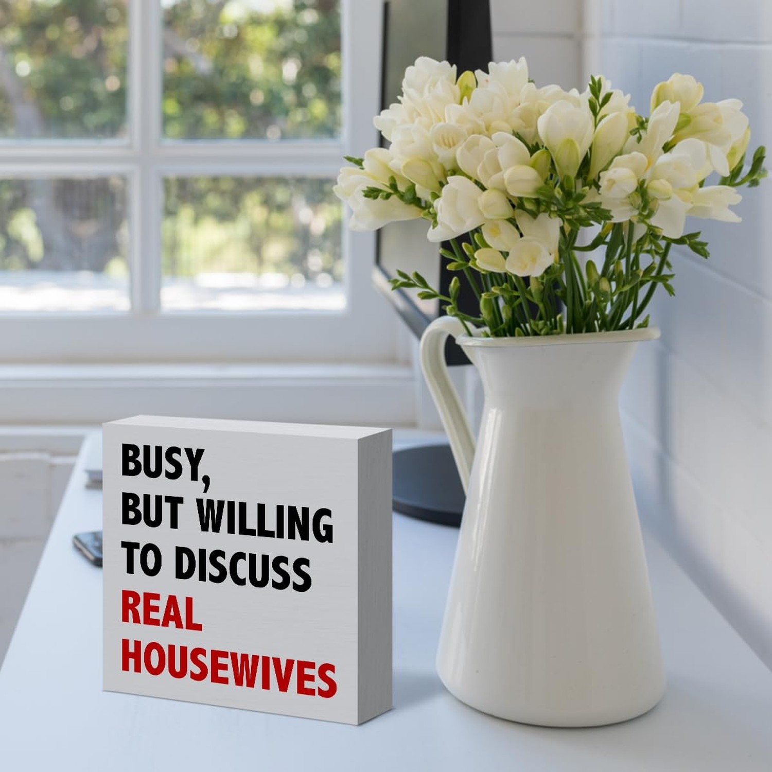 Funny Office Desk Decor Sign – Cubicle Funny Decor Wooden Box Sign Gag Gift f…