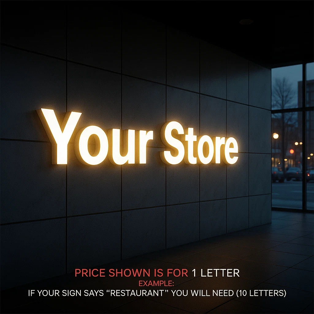 𝑵𝓙̶ Your Business Custom 3D Channel Letters Illuminated & Non-Illuminated