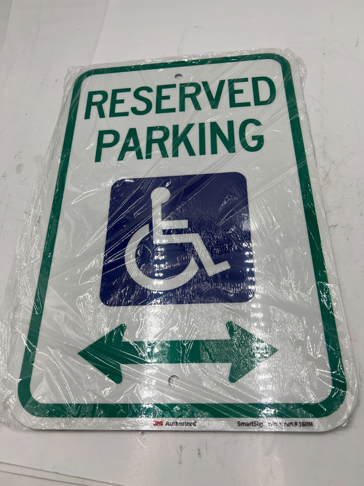 (QTY 2) SmartSign « Reserved Parking » Handicap Parking Sign Bi-Arrow 12&Prime; x 18&Prime;