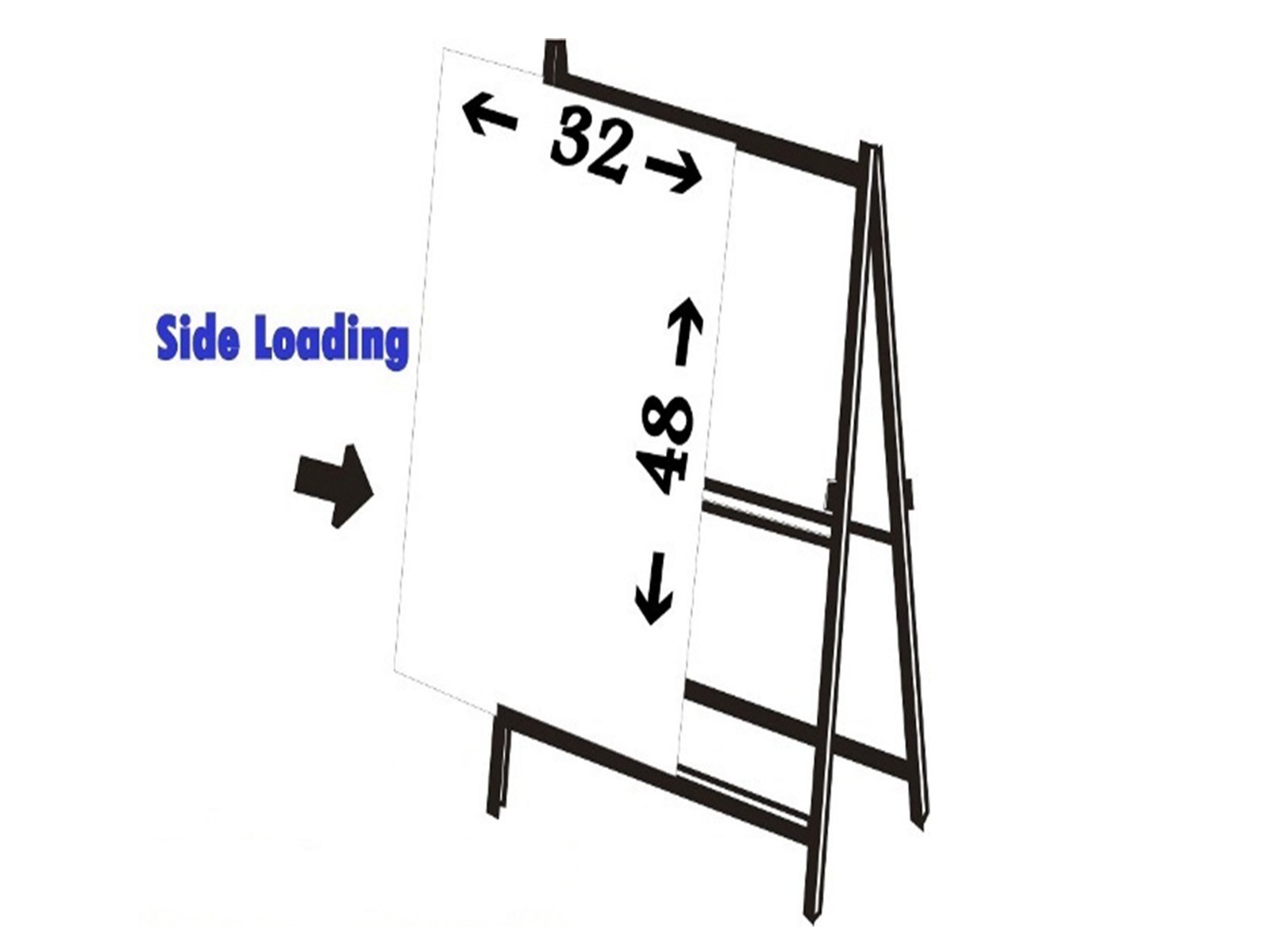 32&Prime;x 48&Prime; A Frame Changeable Letters Message Sidewalk Sign With 4&Prime; Letters set