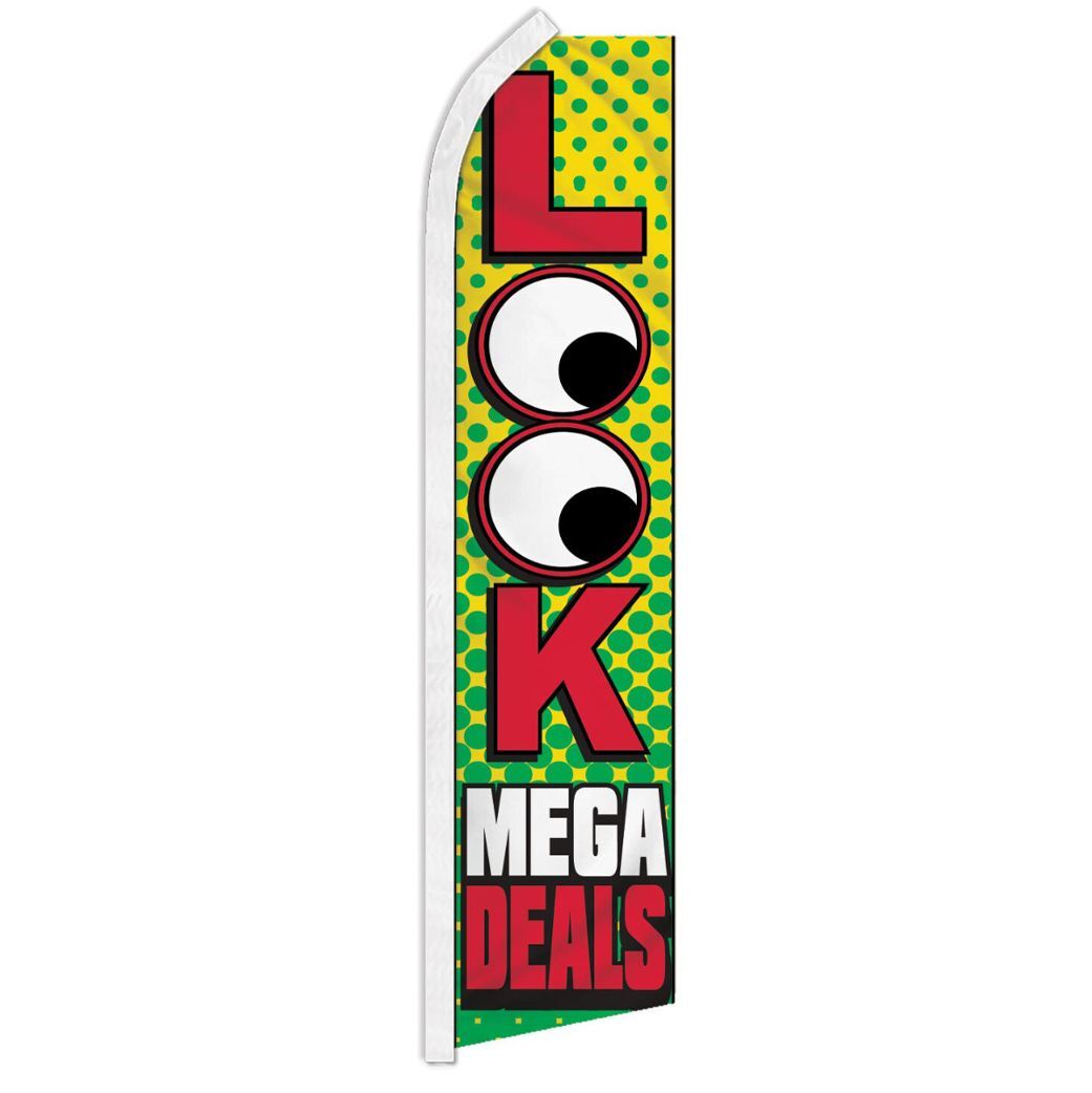 10 x « LOOK MEGA DEALS » advertising super flag swooper banner business sign sale