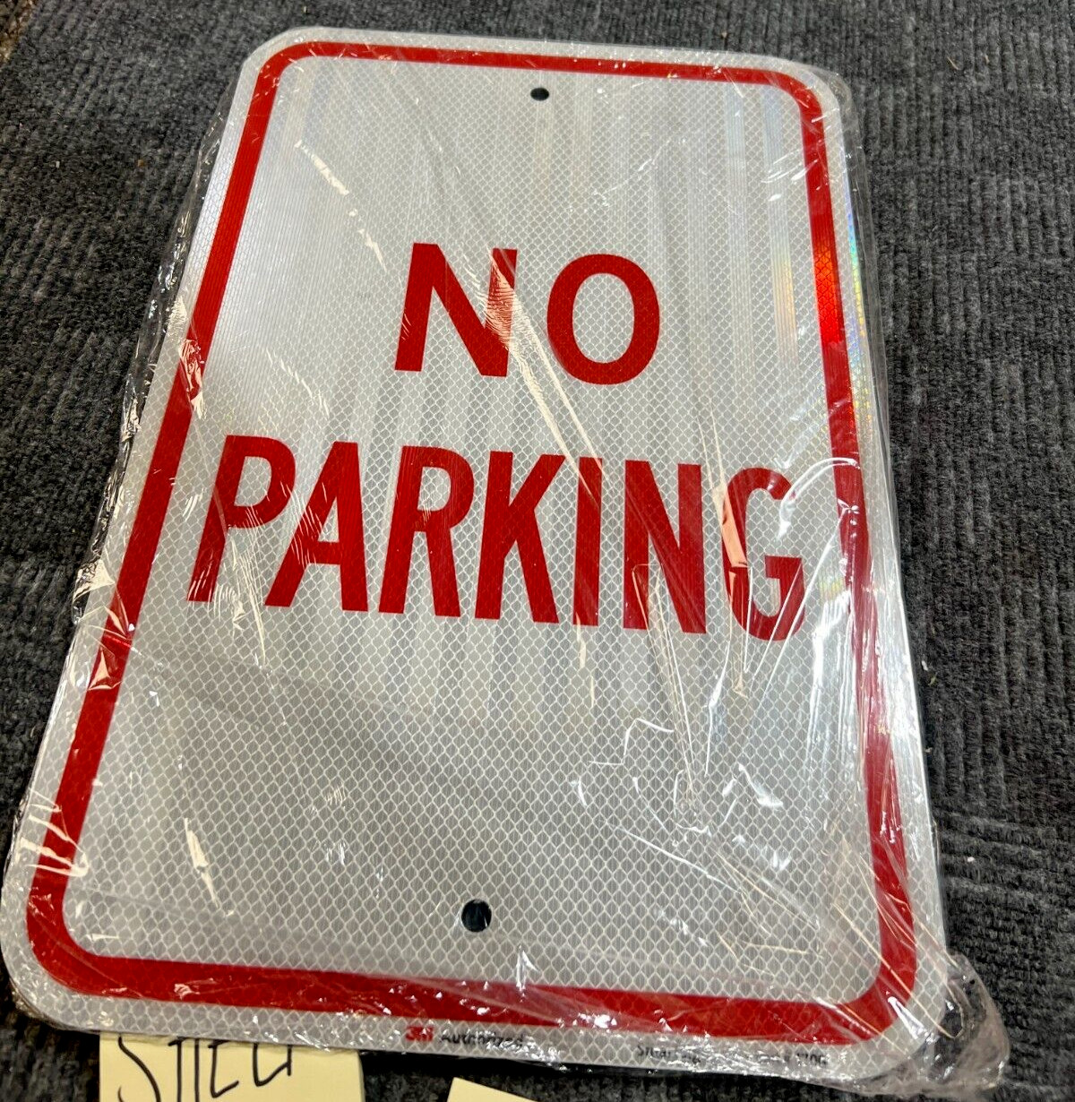 (QTY 3) No Parking Sign 12&Prime; x 18&Prime; Reflective Aluminum Red on White