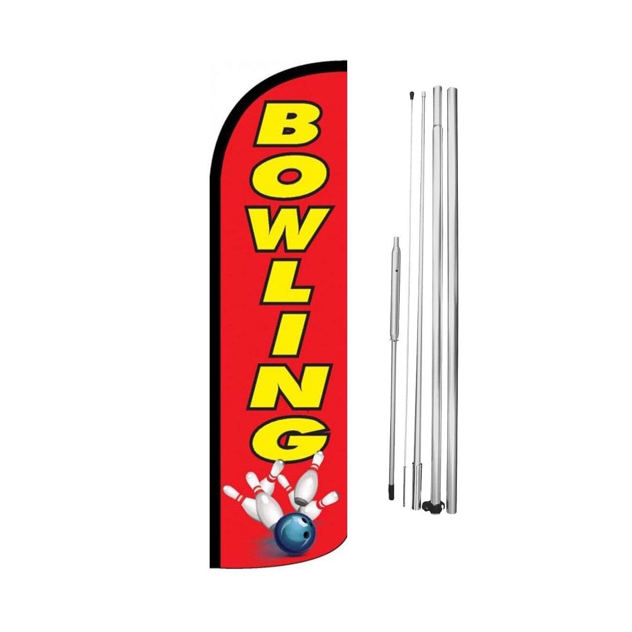 Bowling Swooper Flutter Feather Flag | 3ft W x 11.5ft Tall