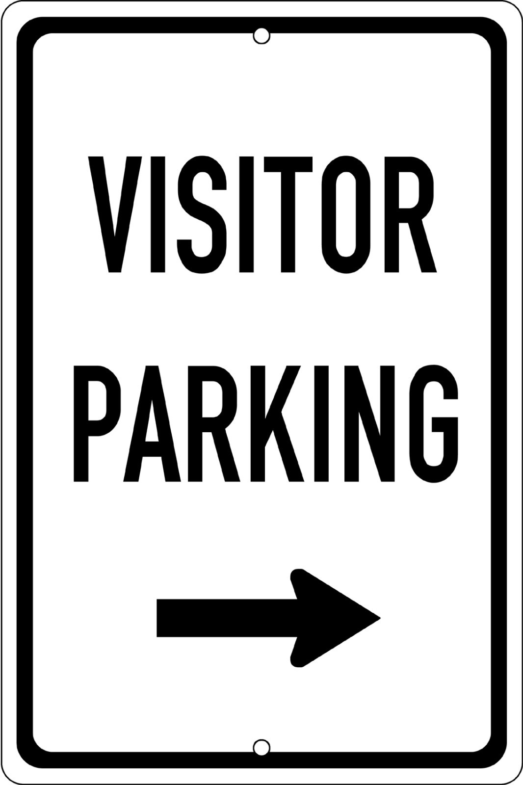 Visitor Parking Right 8&Prime;x12&Prime; Aluminum Sign UV Protected Made in the USA – Black