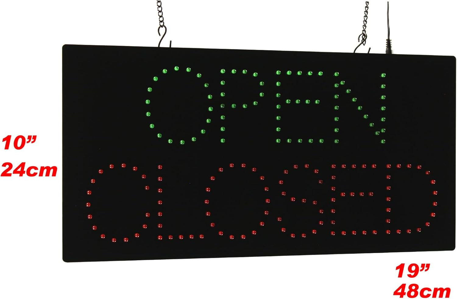 LED Open Closed Sign – 19&Prime;x10&Prime; Neon Display for Grand Openings & Businesses