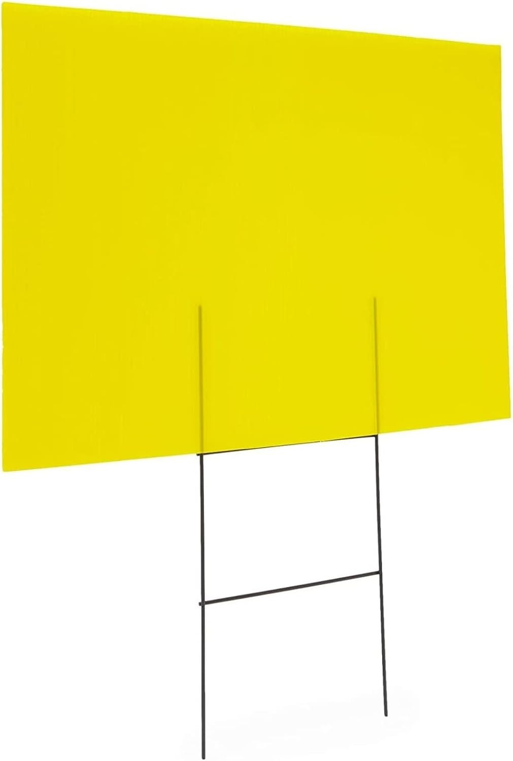 6 Pack Blank Corrugated Plastic Yard Signs w/Stakes 12 Piece Set, Yellow