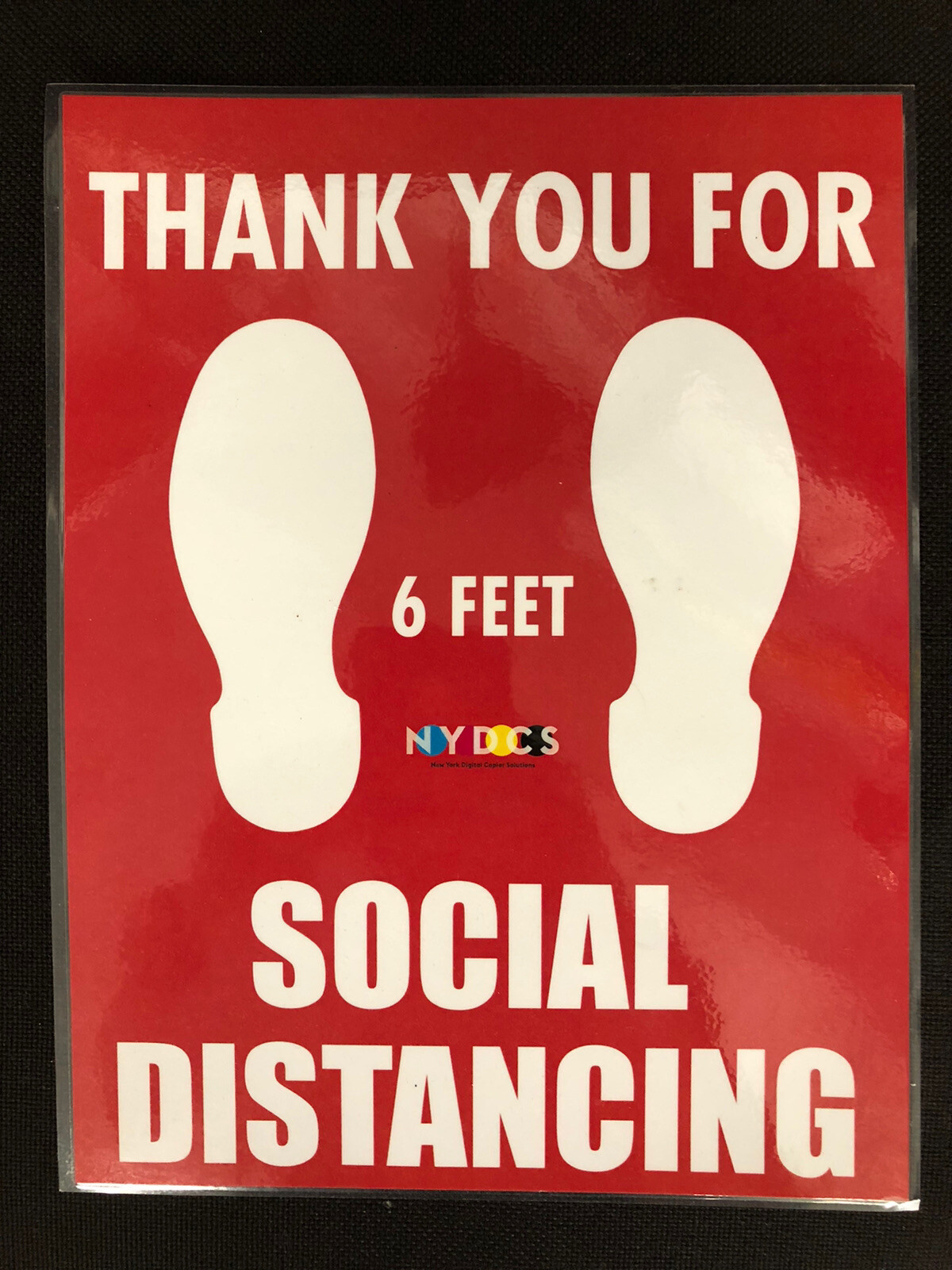 Laminated Social Distancing Sign Pack of 5 pieces (waterproof&cleanable)8.5x11in
