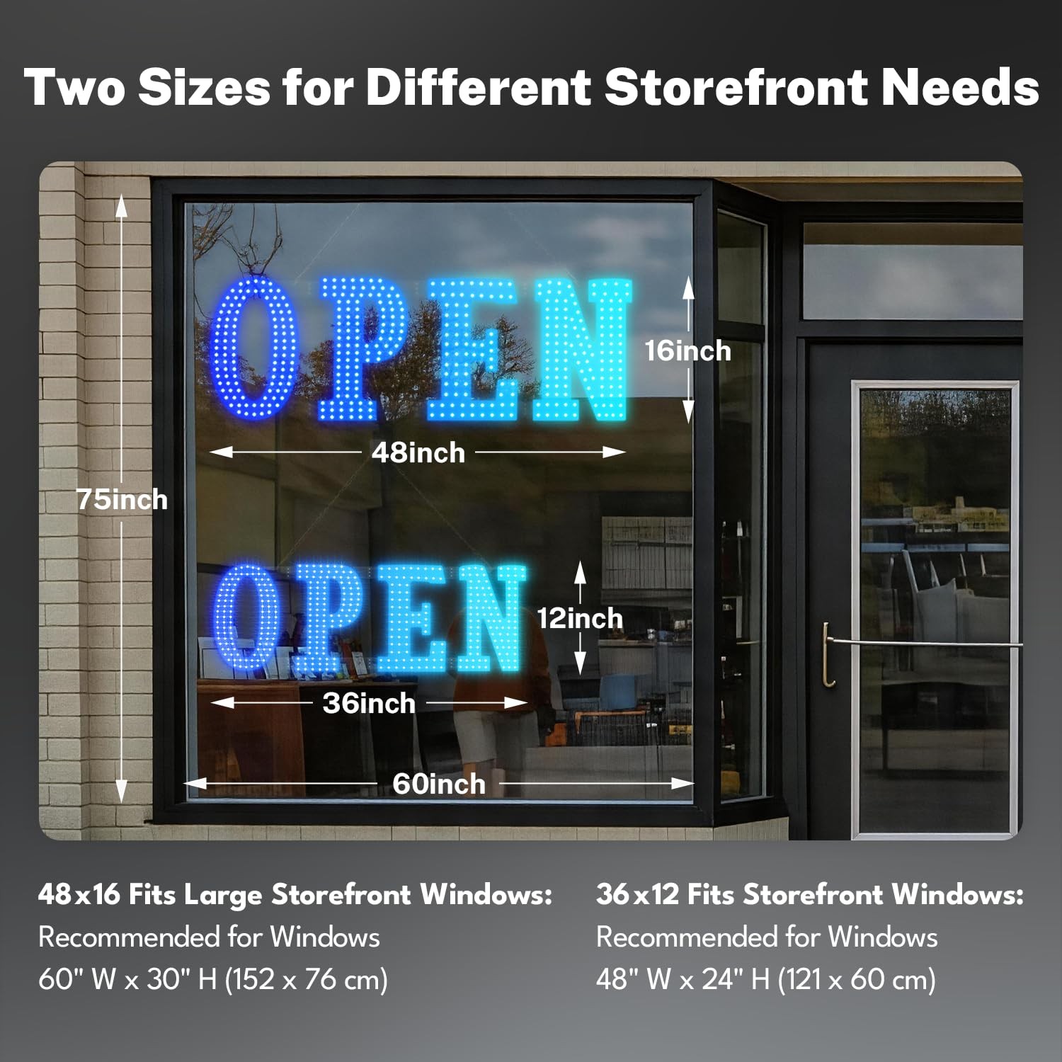 Lemonrole 36X12 Led Open Sign For App Control Timer Custom Visibility For