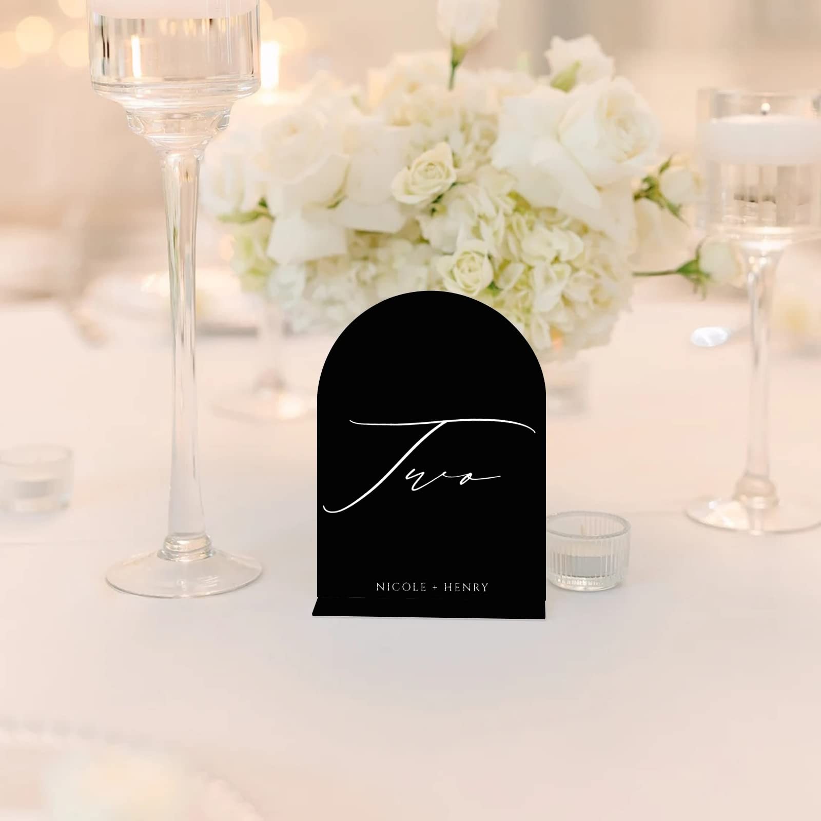 10 PCS 5×7 Inch Blank Black Arch Acrylic Sign Stand DIY Wedding Table Number