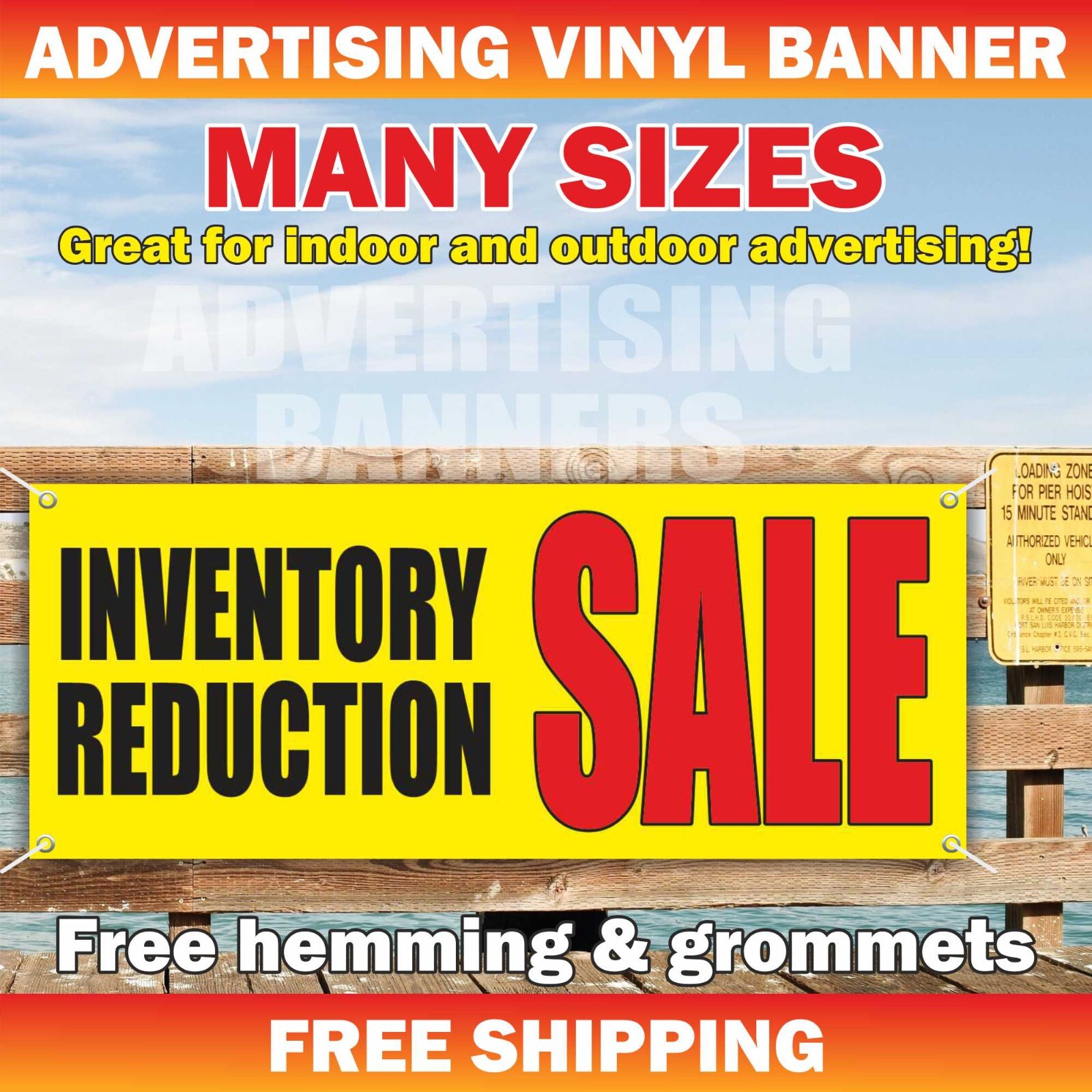 INVENTORY REDUCTION SALE Advertising Banner Vinyl Mesh Sign Discount Shop Store