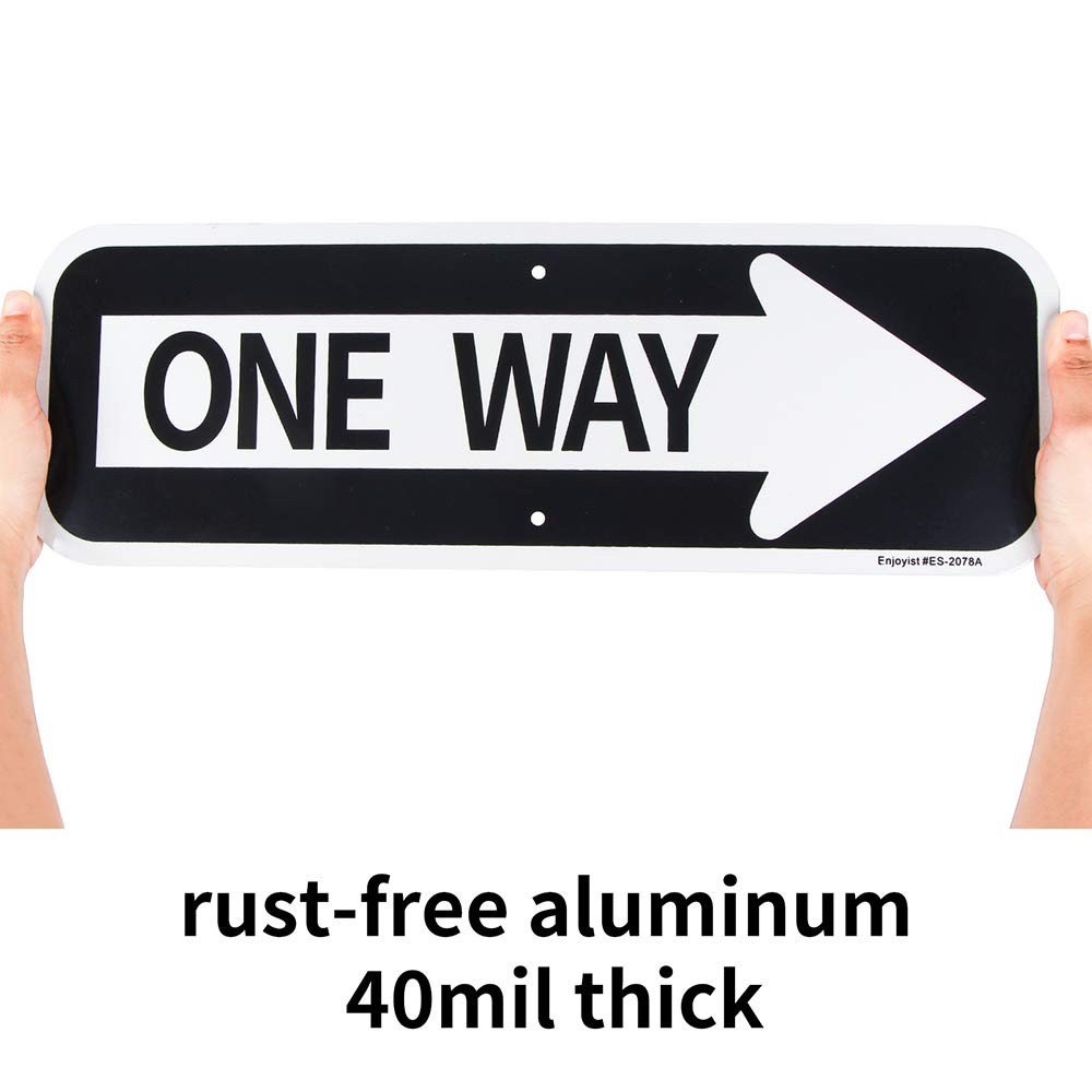 2-Pack Large One Way with Right Arrow Sign 18&Prime;x 6&Prime; .04&Prime; Aluminum Reflective S…
