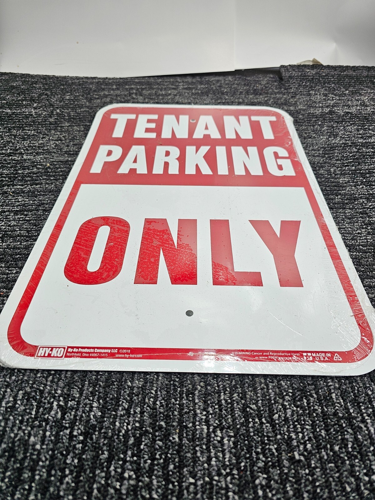 HY-KO Products TENANT PARKING ONLY Aluminum Sign 12 In x 18 In HW-42