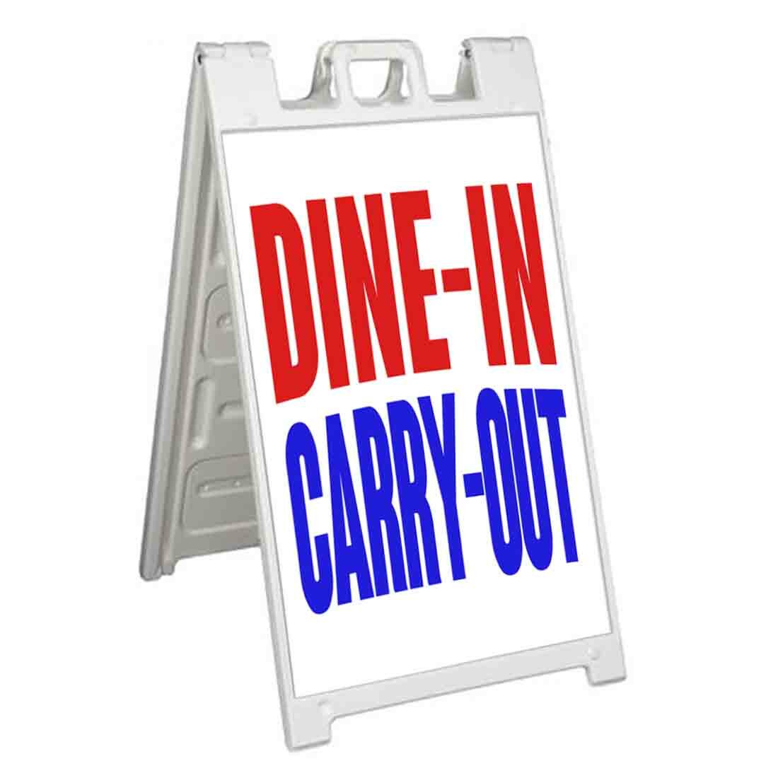DINE IN CARRY OUT Signicade 24×36 Aframe Sidewalk Sign Banner Decal TAKEOUT