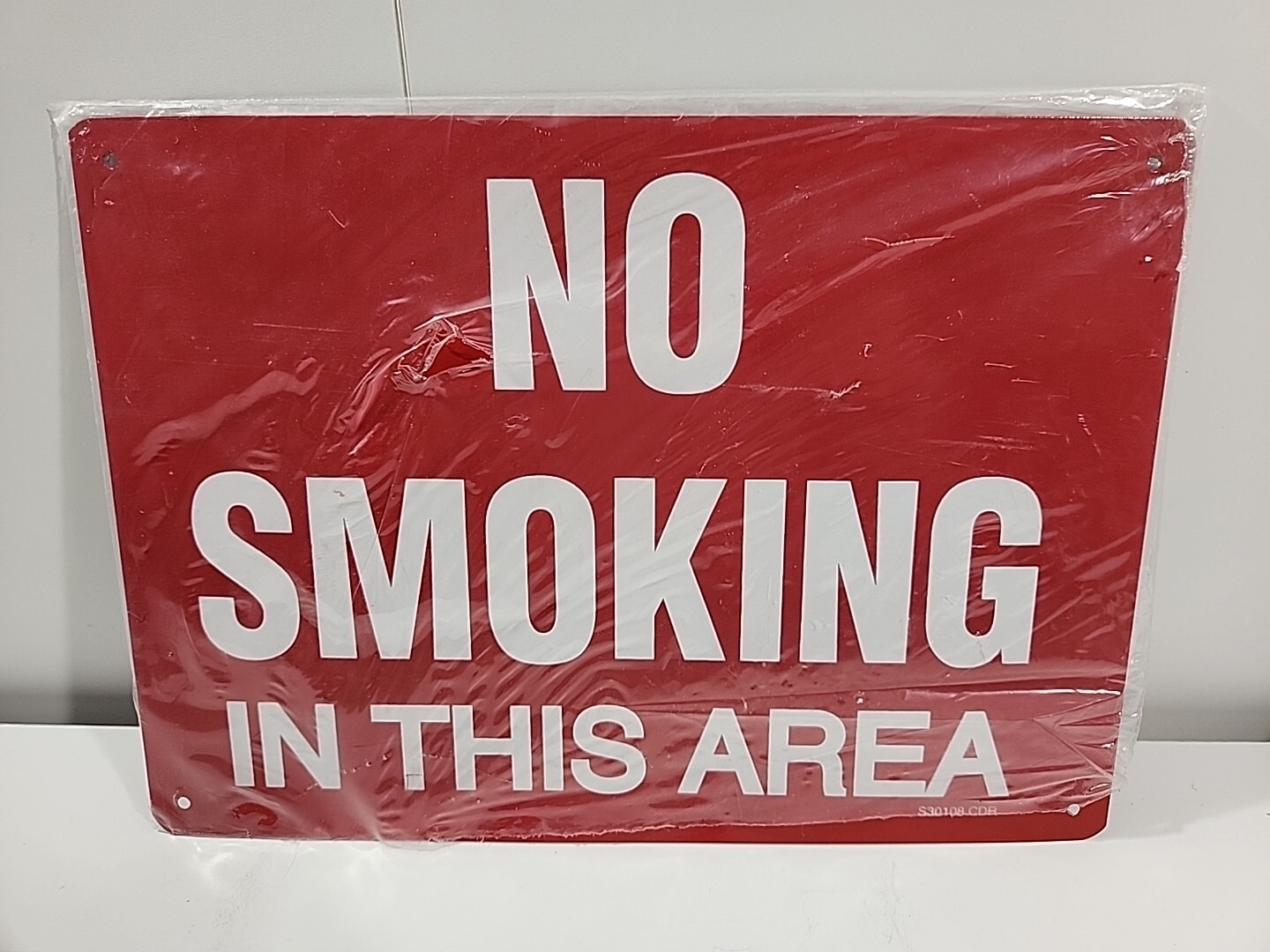 No smoking in this area, Red And White Letters Sign 10×14