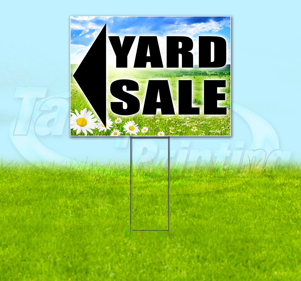 YARD SALE LEFT Yard Sign Corrugated Plastic Bandit Lawn Decoration GARAGE SALE