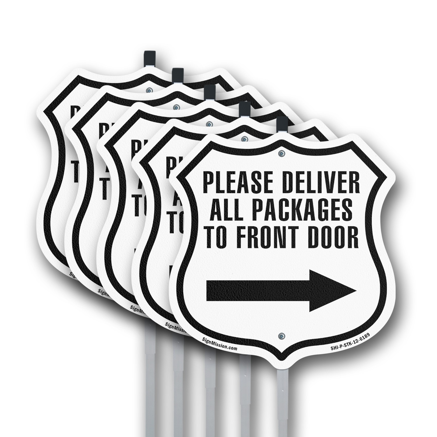 Please Deliver All Packages To Front Door Right Weather Shield Sign With Stake