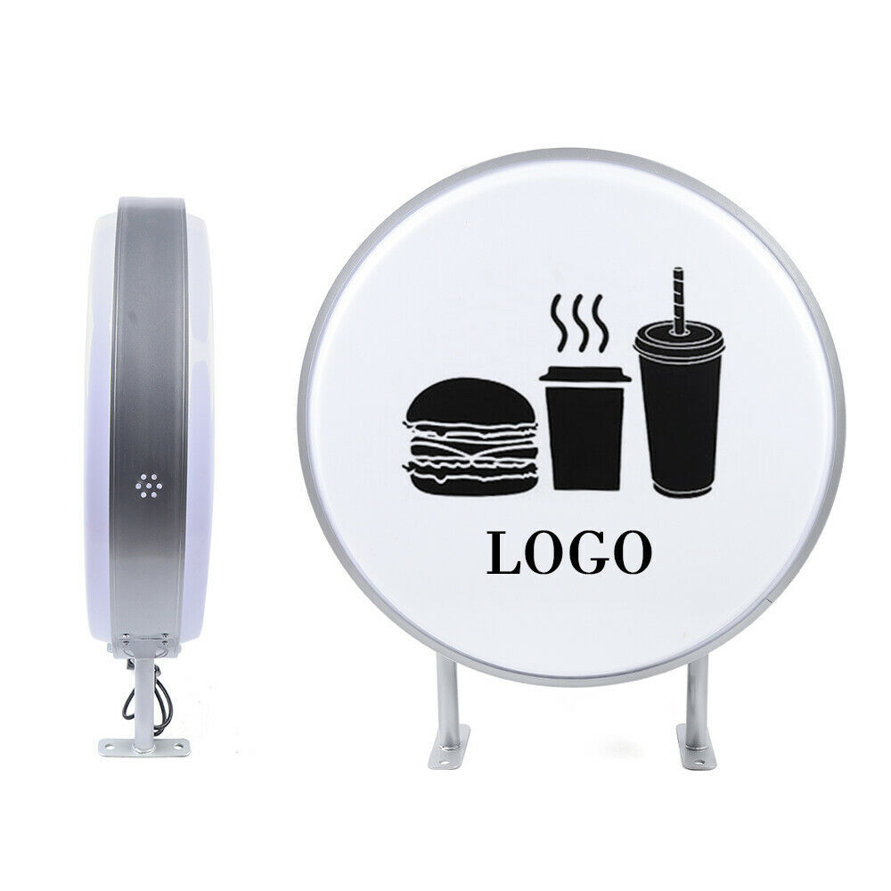 24&Prime; LED Double Sided Round Light Box Outdoor Sign Advertising Projecting Lights